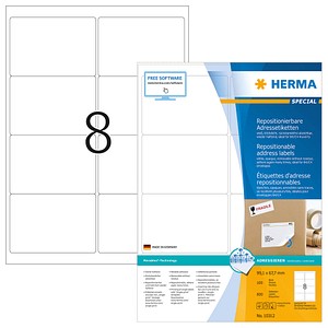 Herma Removable Labels 99,1x67,7 100 Sheets DIN A4 800 pcs. 10312