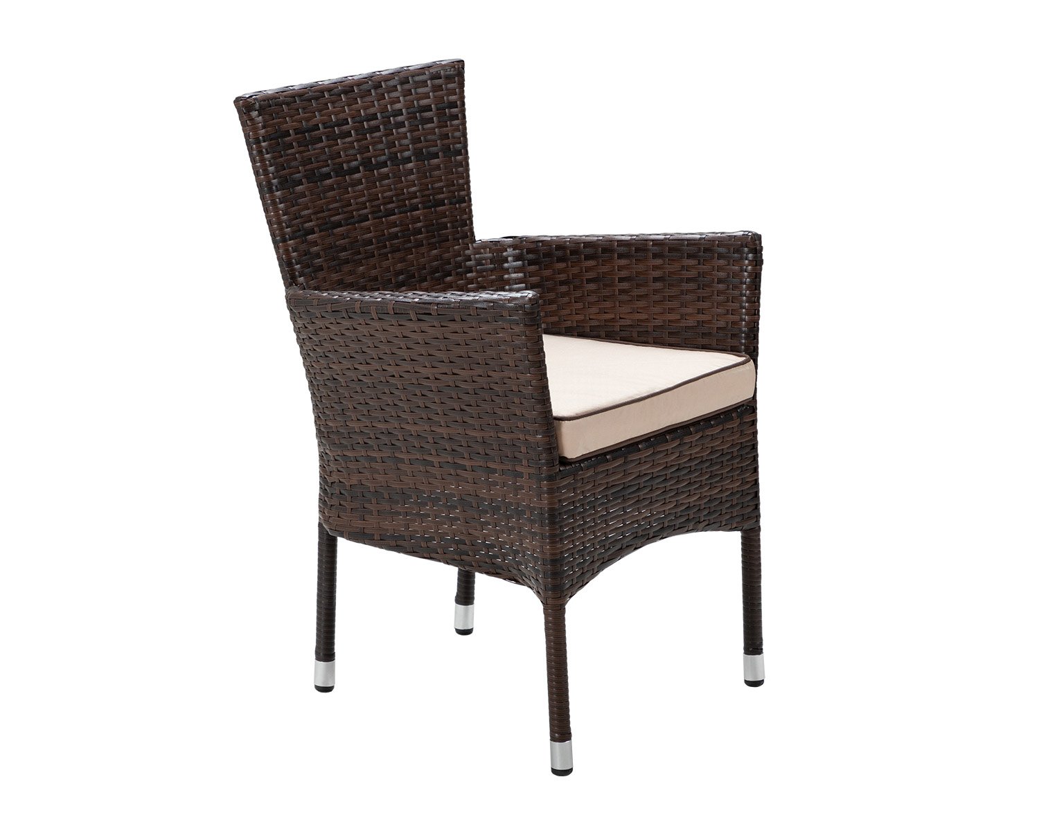 Cambridge Stackable Rattan Garden Chair in Chocolate Mix and Coffee Cream