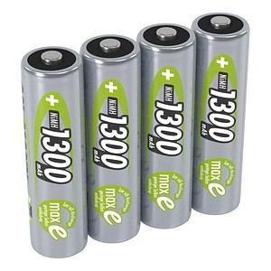 ANSMANN MaxE AA NiMH Rechargeable AA Batteries, 1.3Ah, 1.2V - Pack of 4