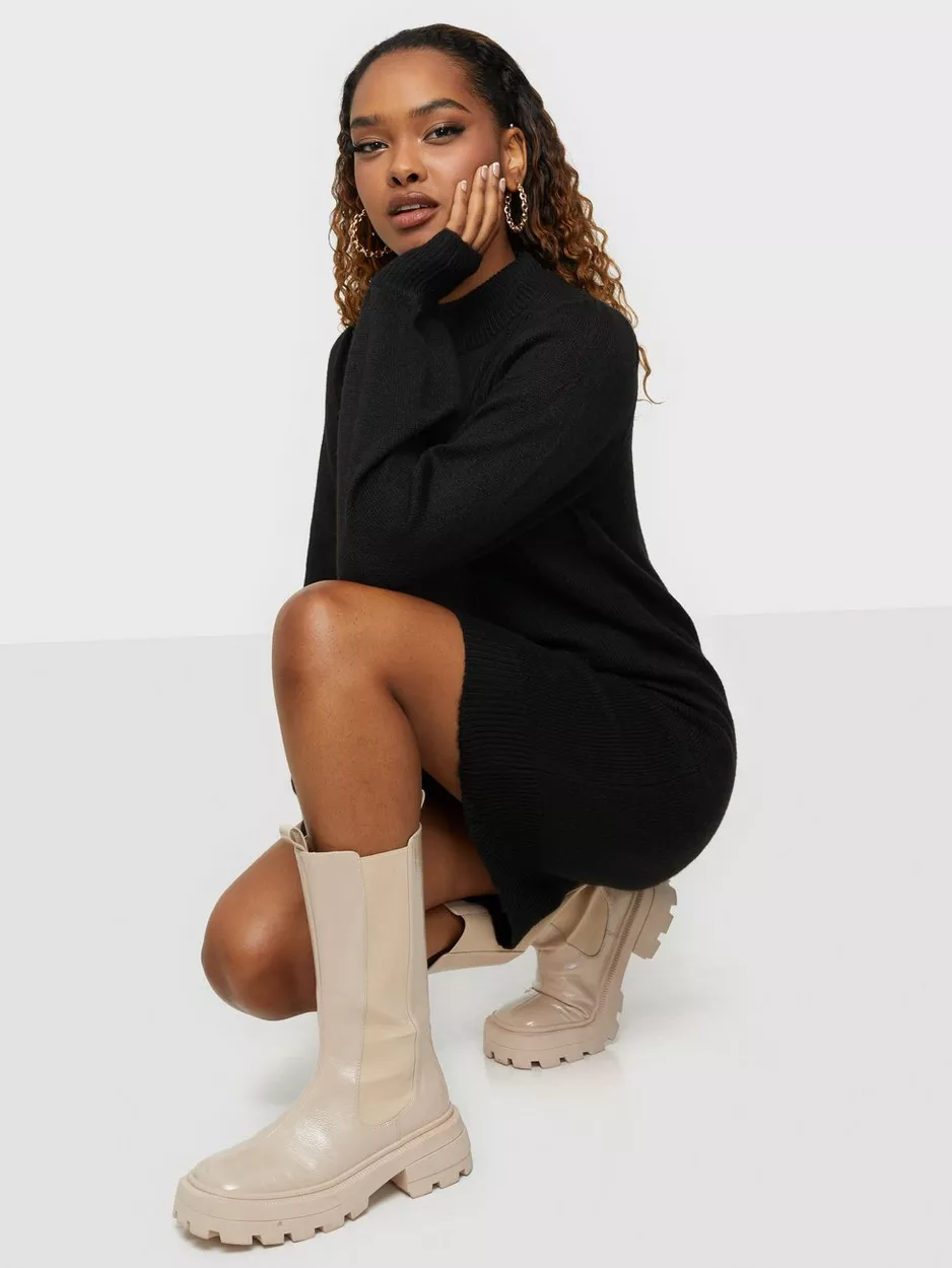 Only Jdy Knee-length Jumper Dress With High Neck
