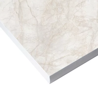 Wilsonart Pokhara Matt Beige Marble Effect Laminate Square Edge Kitchen Worktop, (L)3000mm (W)610mm (T)12mm