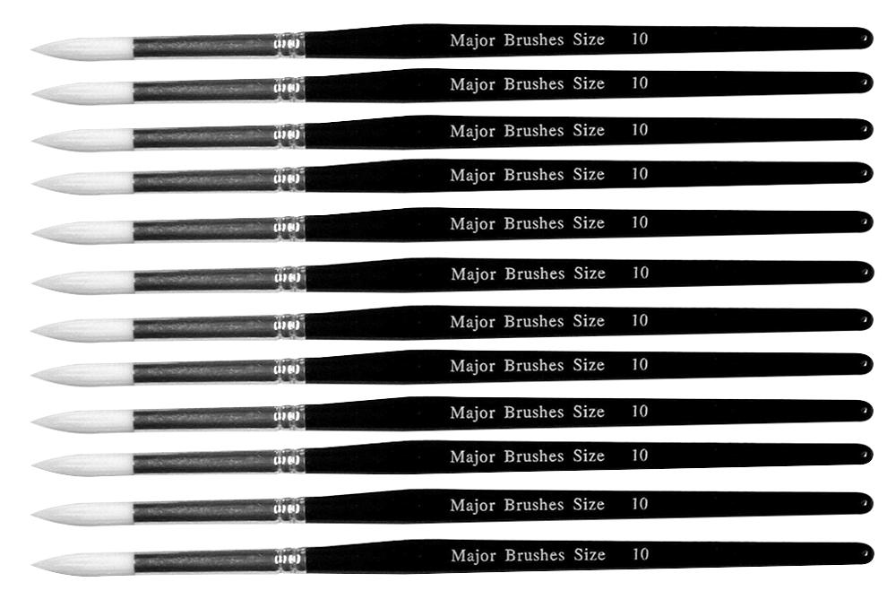 Major Brushes White Synthetic Sable Brush Size 10 Pack 10 | Arts & Crafts > Art Materials > Artist Paint Brushes