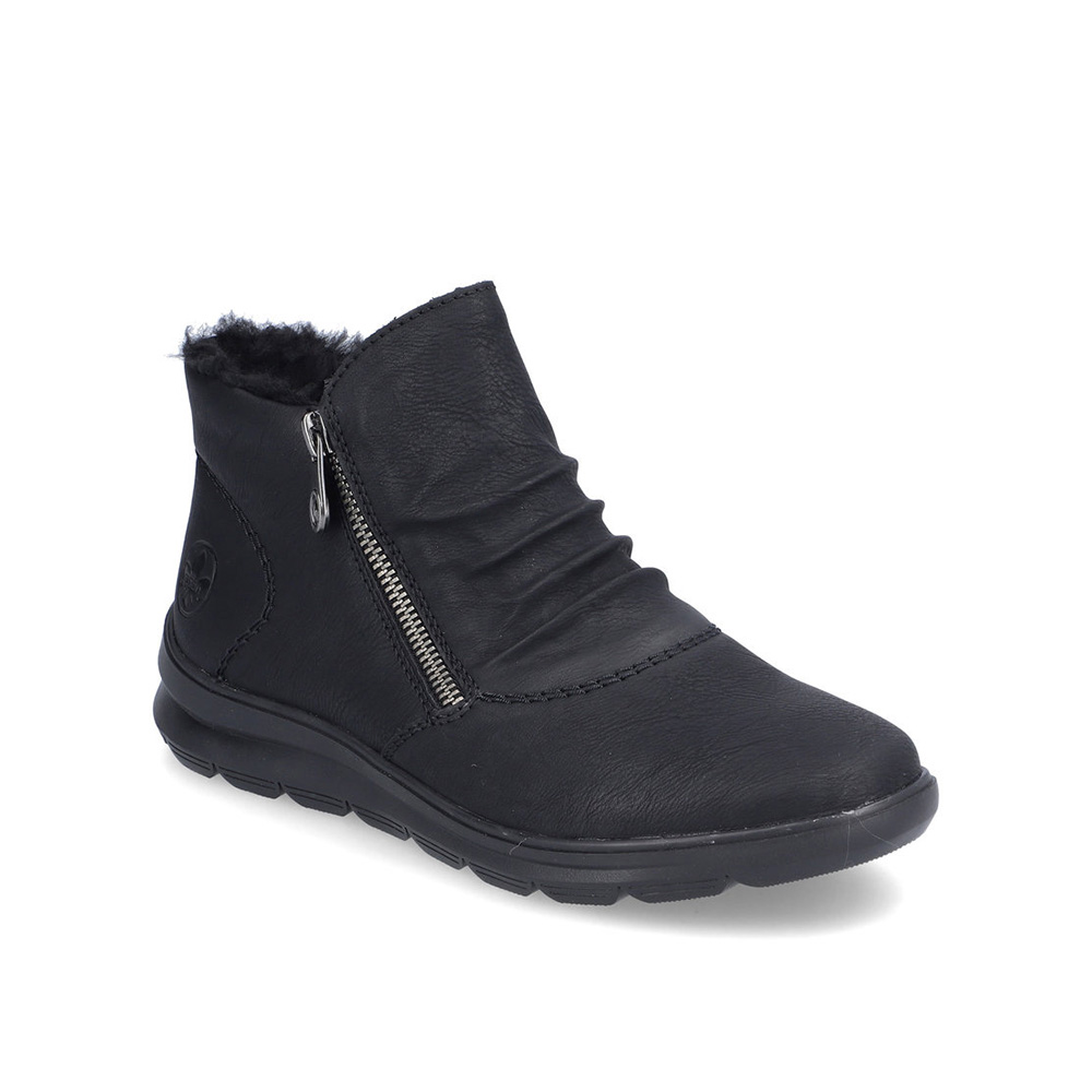 Rieker Z0051-01 Black Womens Ankle Boots in a Plain Synthetic in Size 37