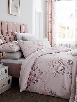Catherine Lansfield 'Canterbury' Floral Duvet Set|Size: Single|pink