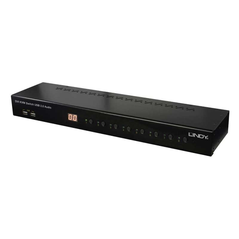 LINDY 8 Port KVM Switch PRO USB 2.0 Audio DVI-I Single-Link