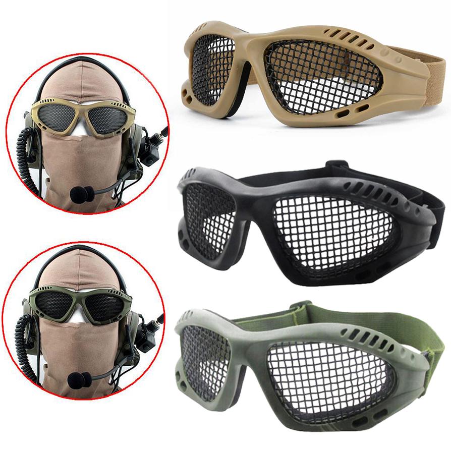Weihexin Outdoor Tactical Paintball Goggles Steel Wire Mesh Eye Protective Airsoft Glasses Eye Game Protector green
