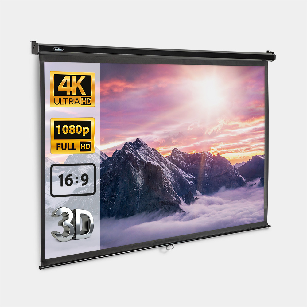 VonHaus White Manual Projection Screen white