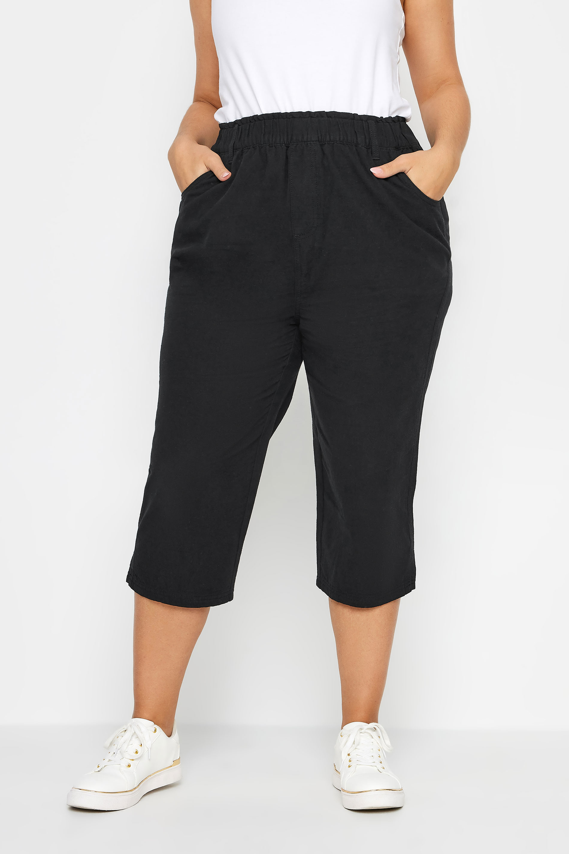 Elasticated Cropped Trousers