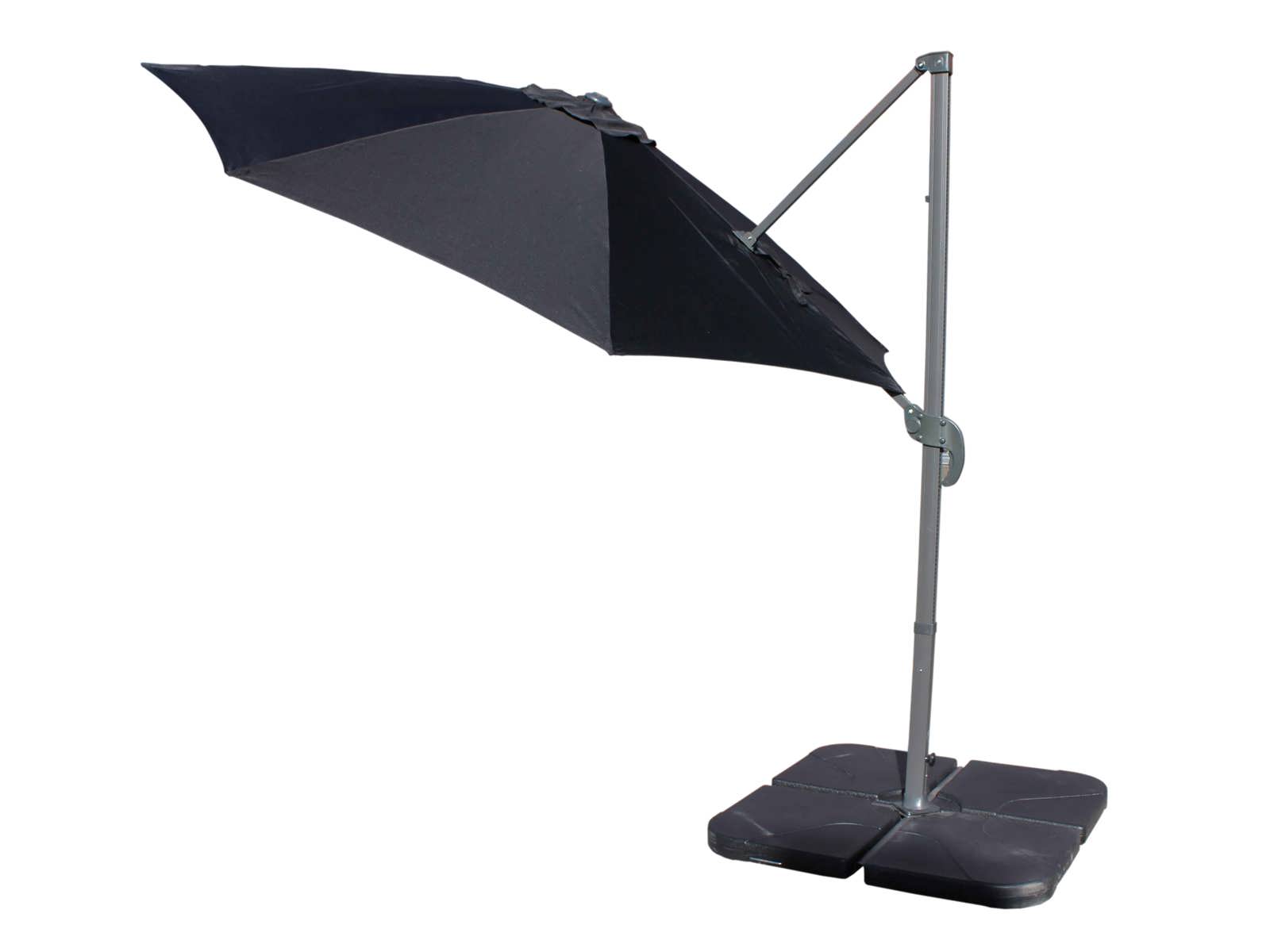 Parasol Rotating Cantilever Parasol and Plastic Base in Black