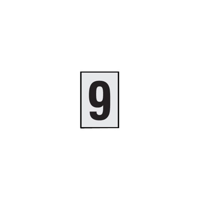 The House Nameplate Company Silver Effect Upvc Self-Adhesive House Number 9, (H)60mm (W)40mm