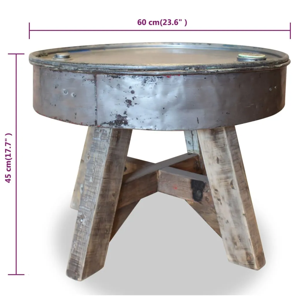 VidaXL Coffee Table Solid Reclaimed Wood 60x45 cm Silver
