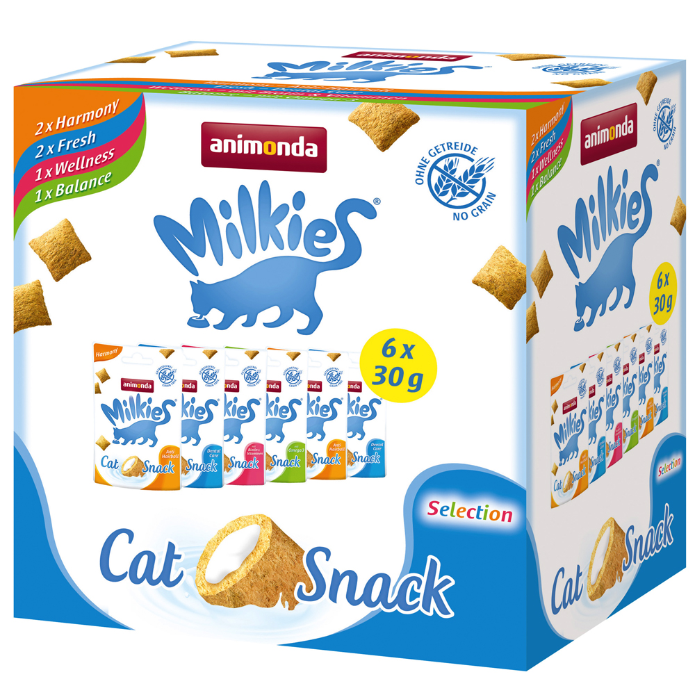 Animonda Milkies Crunch Bag Mixed Pack - Saver Pack: 18 x 30g (4 Varieties)