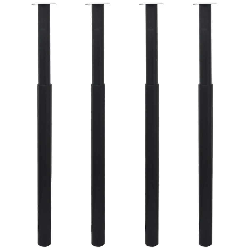 VidaXL Telescopic Table Legs 4 pcs Black 710 mm-1100 mm