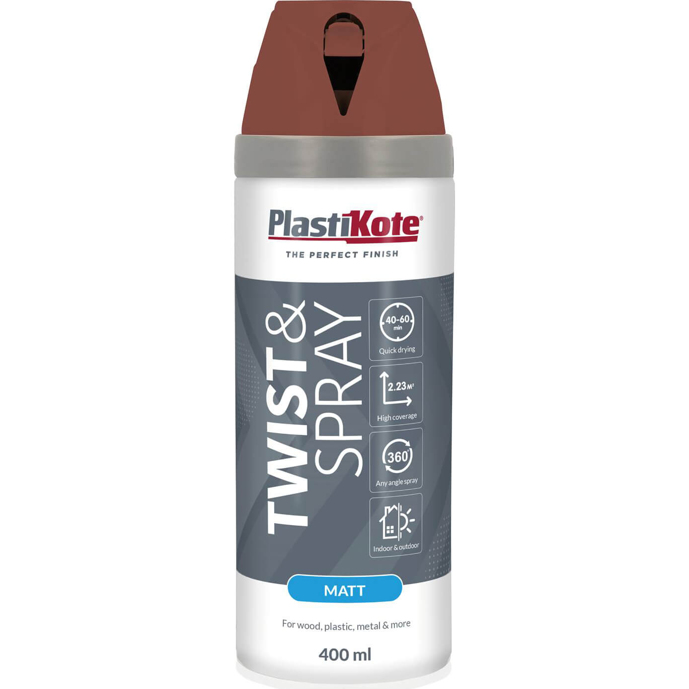PlastiKote Twist & Spray Paint 400ml Pantile Red