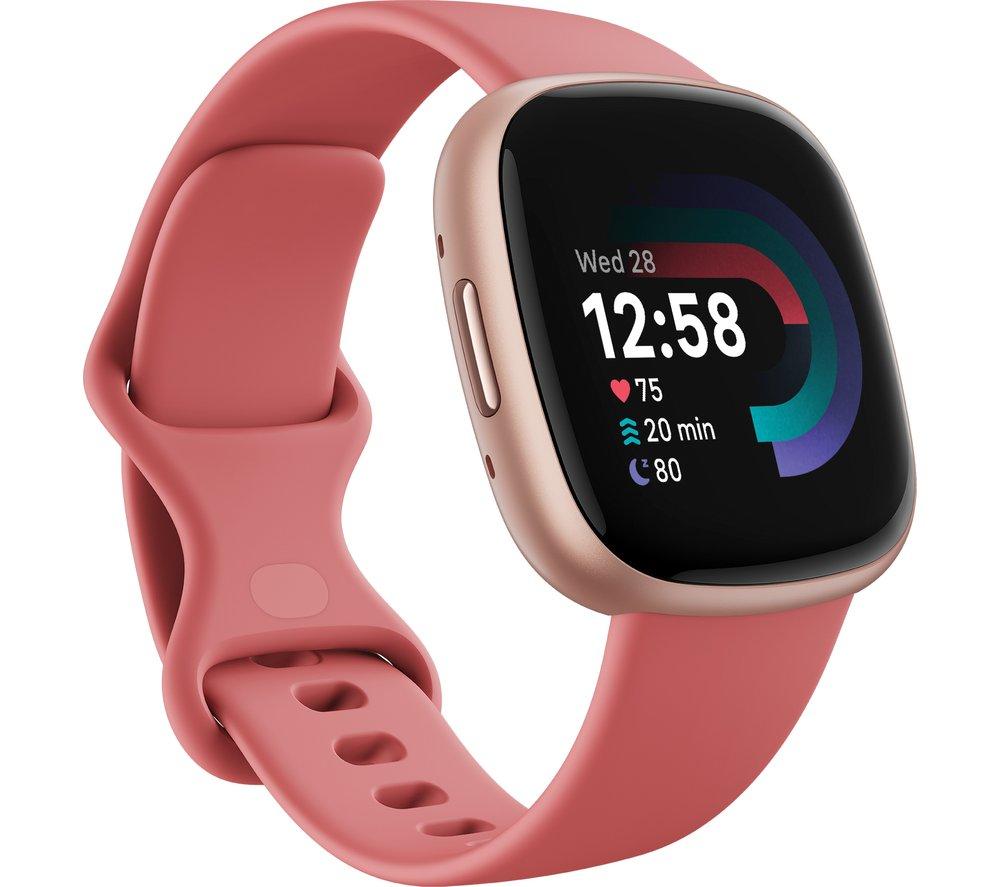 Fitbit Versa 4 Smartwatch - Pink Sand/Copper Rose for Phones