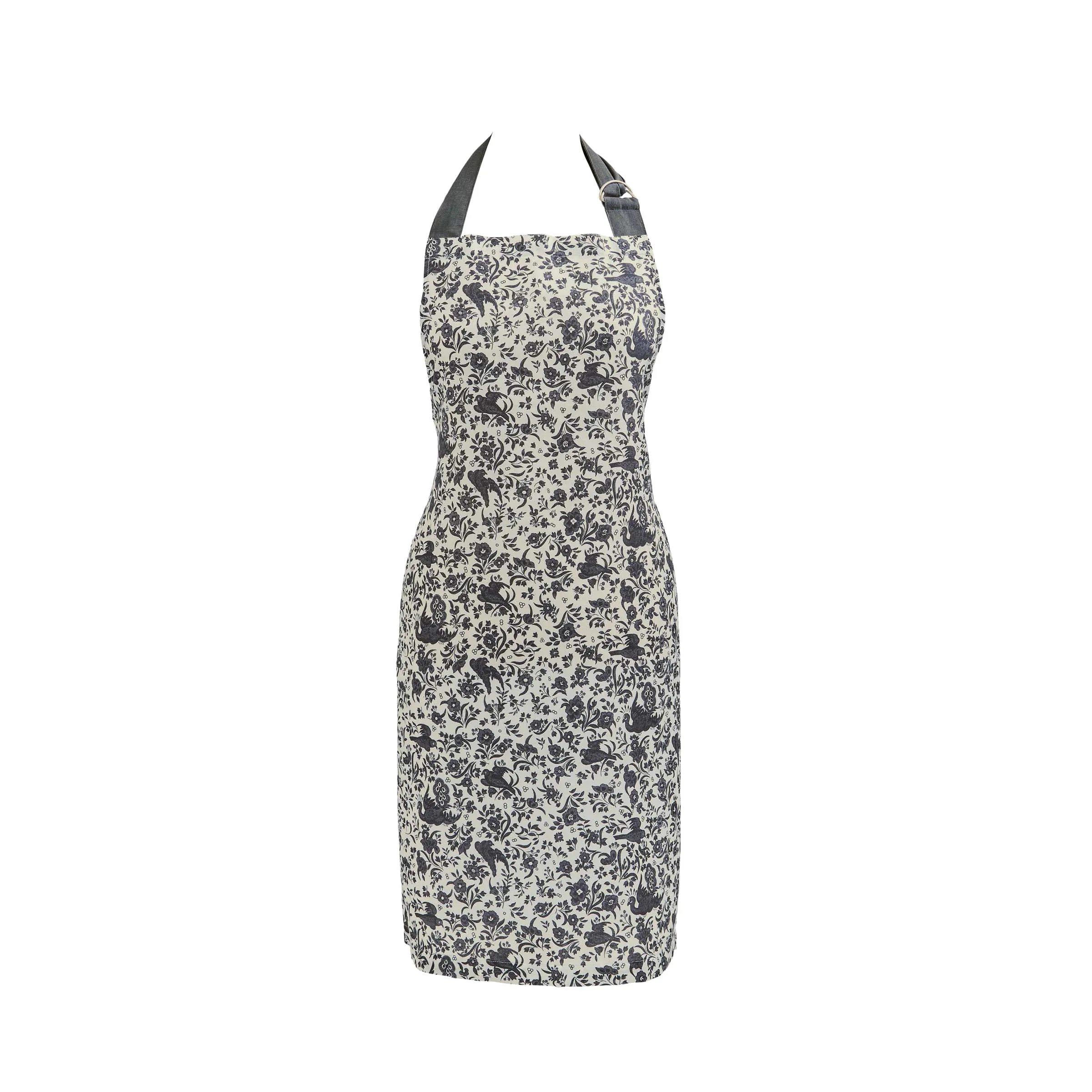 Burleigh X Bedeck Of Belfast Regal Peacock Apron, Charcoal/White