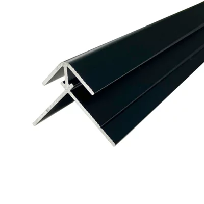 Splashwall Matt Black Panel External Corner Joint, (L)2440mm (W)31mm (T)4mm