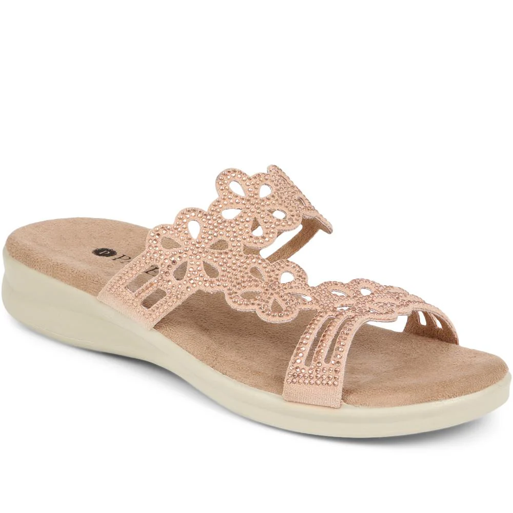 Pavers Embellished Floral Mules