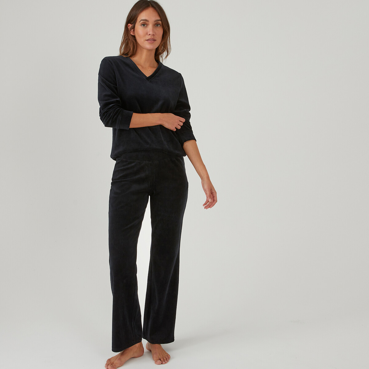 La Redoute Collections Cotton Mix Velour Pyjamas By La Redoute