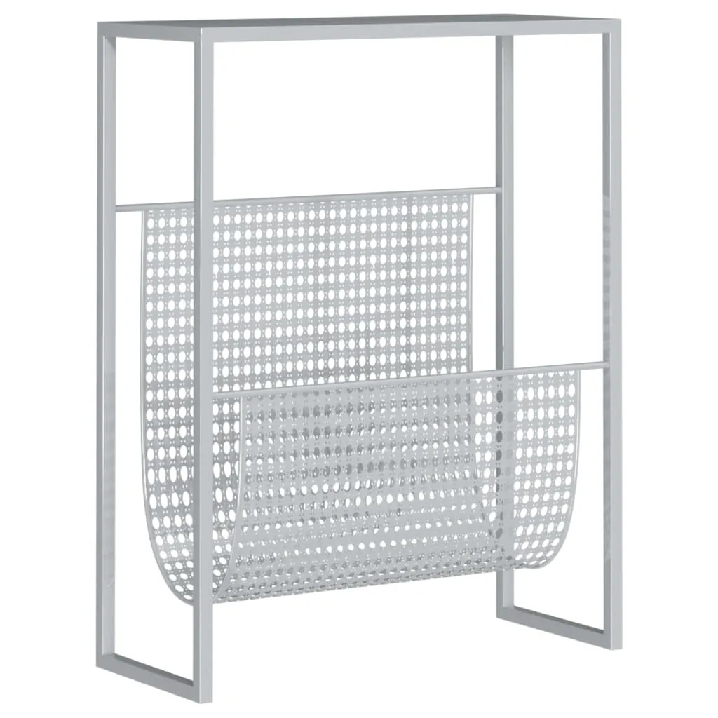 VidaXL Magazine Rack Silver 35x15x45 cm Steel