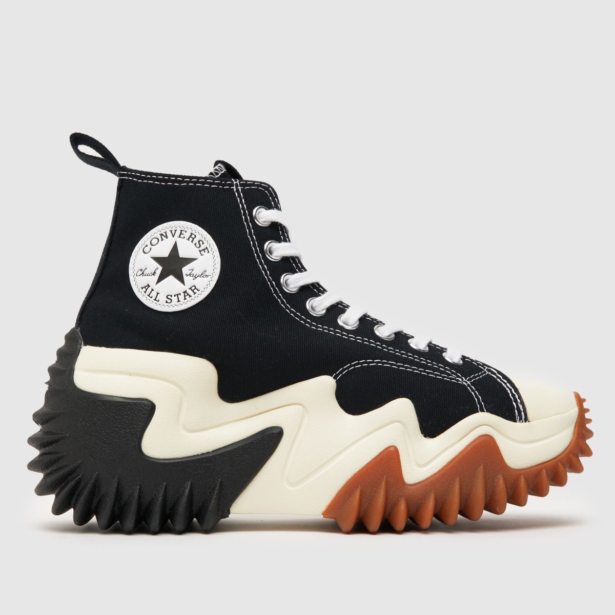 Converse Women's Black & White Run Star Motion Hi Canvas Trainers, Size: 4