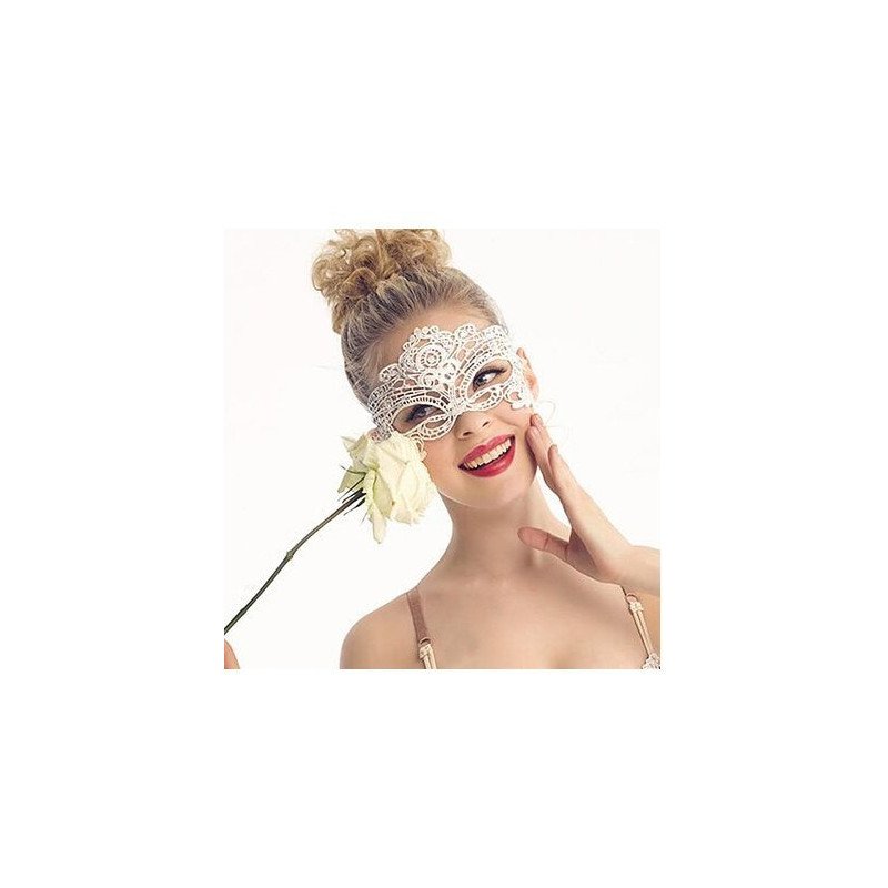 Maschera per occhi sexy e sensuale in pizzo - bianca