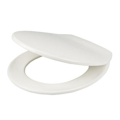 B&Q Himara White Standard Close Toilet Seat