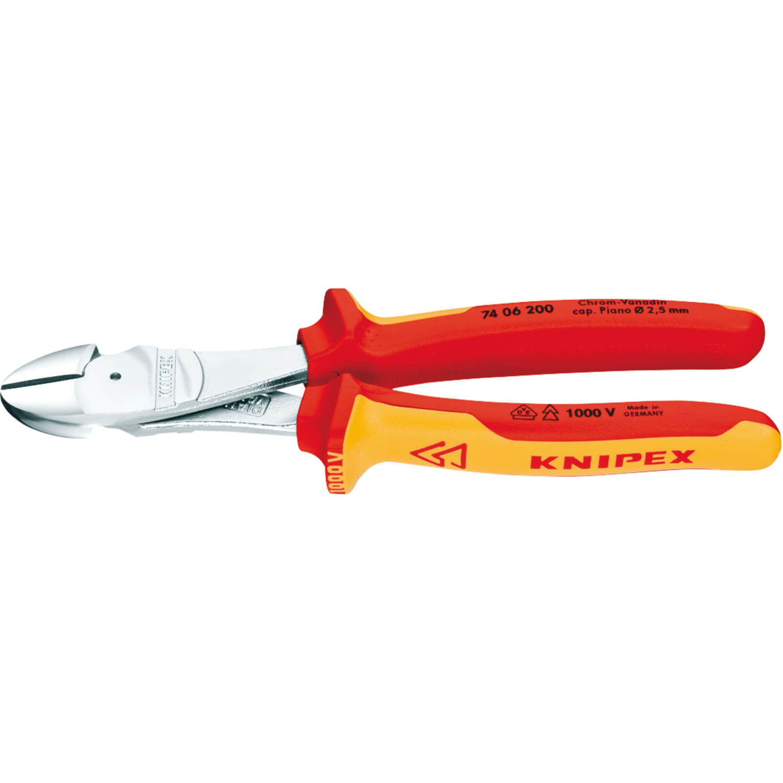 Knipex Draper Knipex 74 06 200 Fully Insulated High Leverage Diagonal Side Cutter, 200mm