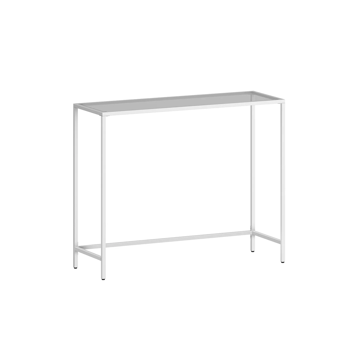VASAGLE Entrance Table with Tempered Glass Table Top and Adjustable Legs
