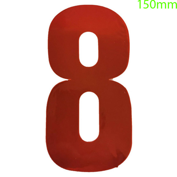 DIY Direct Red High Visibility Reflective Self Adhesive Vinyl Numeral, 150mm Number 8