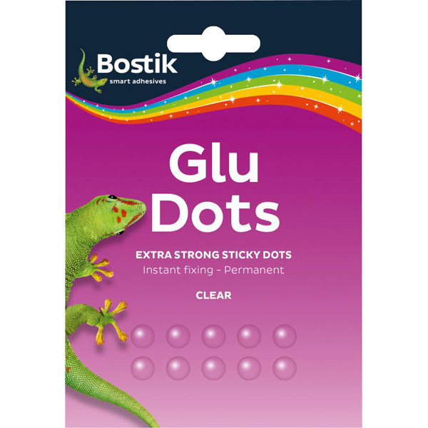 Bostik Bostik Extra Strength Sticki Dots 10mm Pack of 64, Clear | Arts & Crafts > Cutting, Adhesives & Glue > Sticky Pads & Sticky Dots