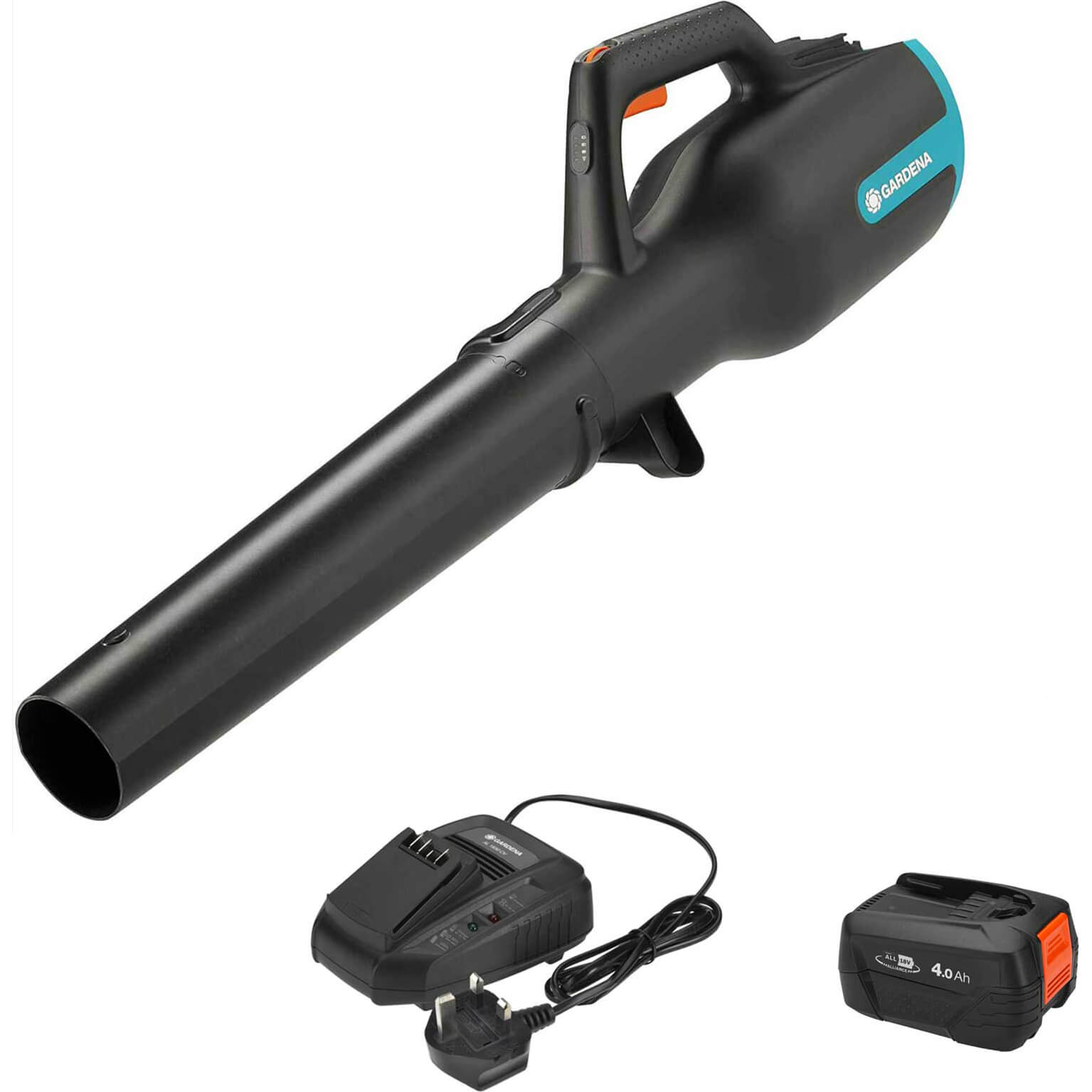 Gardena P4A 18v Cordless PowerJet Garden Leaf Blower 1 x 4ah Li-ion Charger