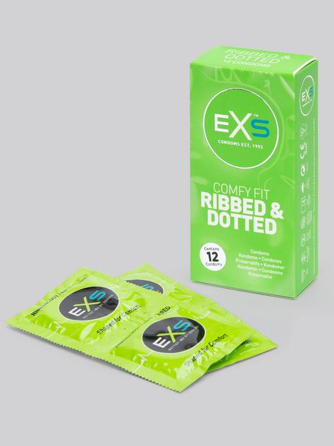 EXS Condoms EXS Ribbed Dotted and Flared Latex Condoms (12 Pack)