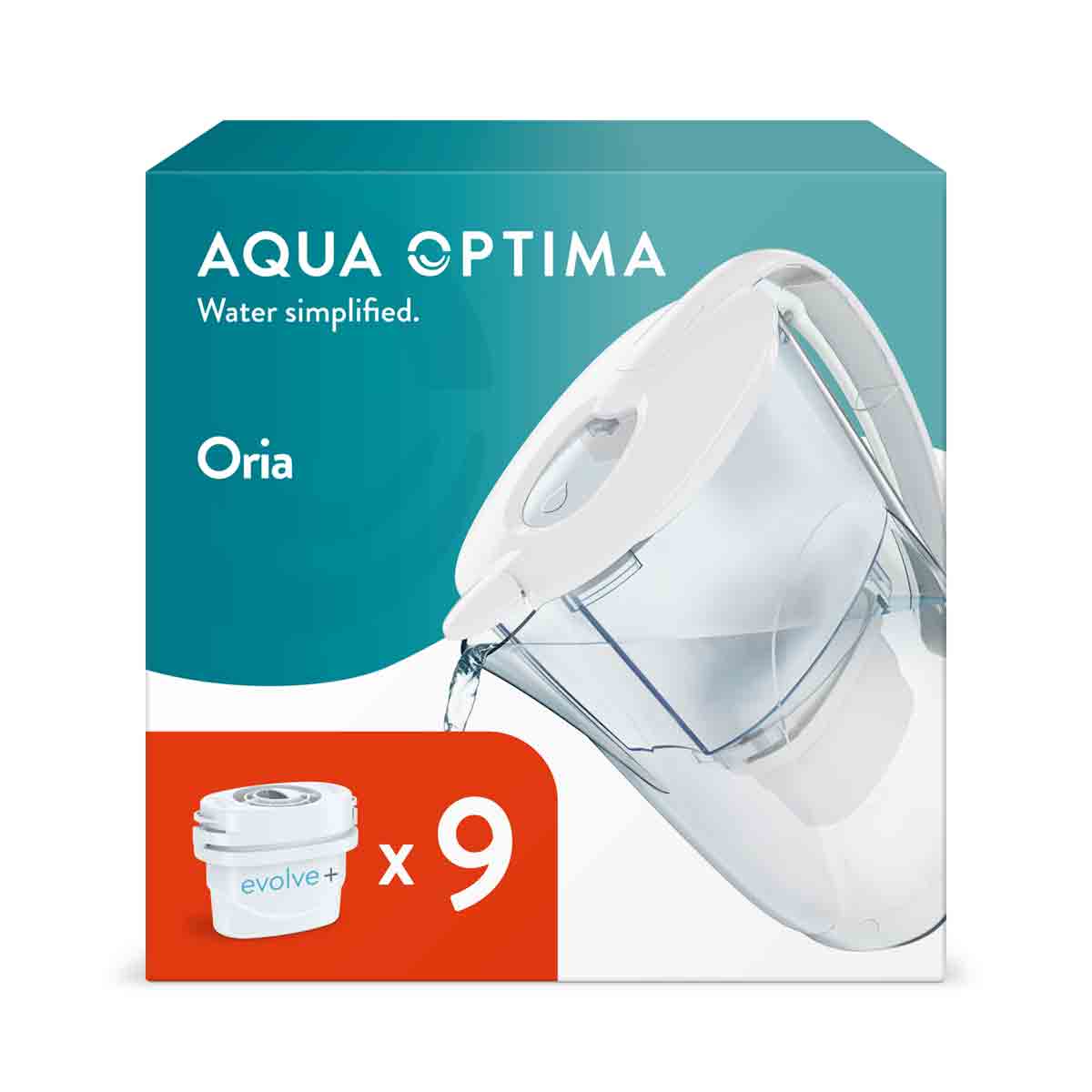 Aqua Optima Oria Jug White &#38; 9 Filters