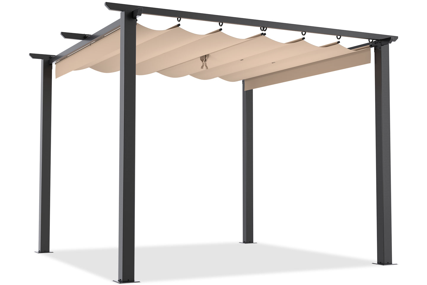 RattanTree 3x3M Outdoor Retractable Pergola with Canopy Patio Metal Shelter for Garden Gazebo