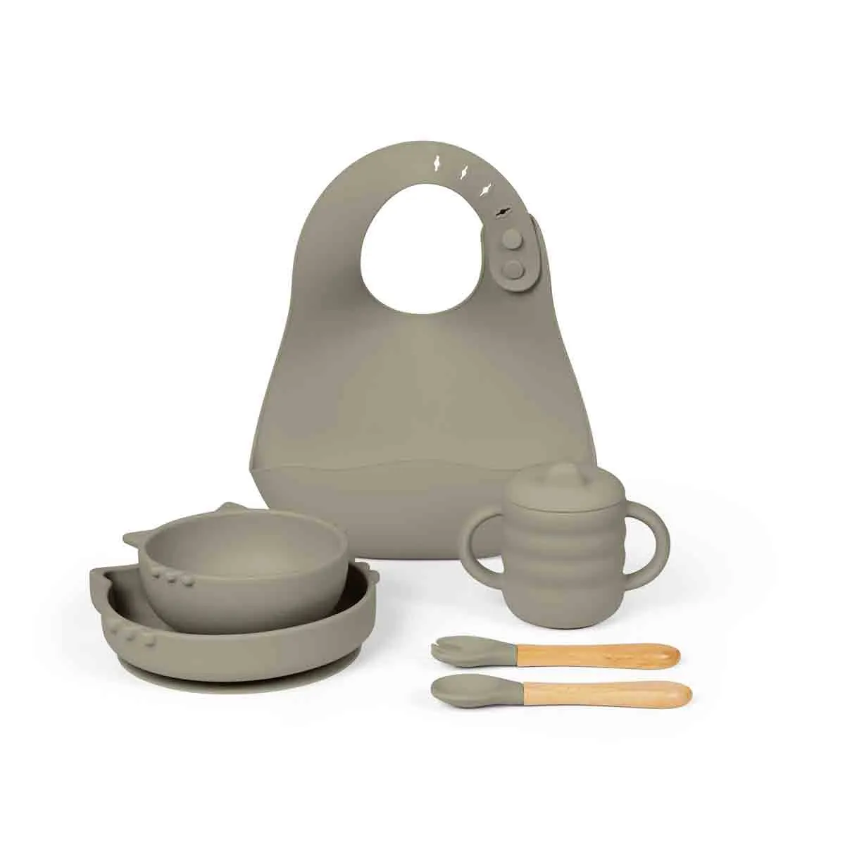  6 Piece Silicone Feeding Set - Sage Green