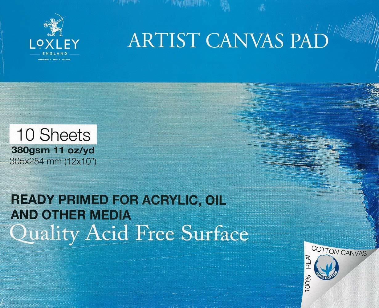 12"x10" Loxley Canvas Pad Double Primed Oil Acrylic Paint (10 Sheets)