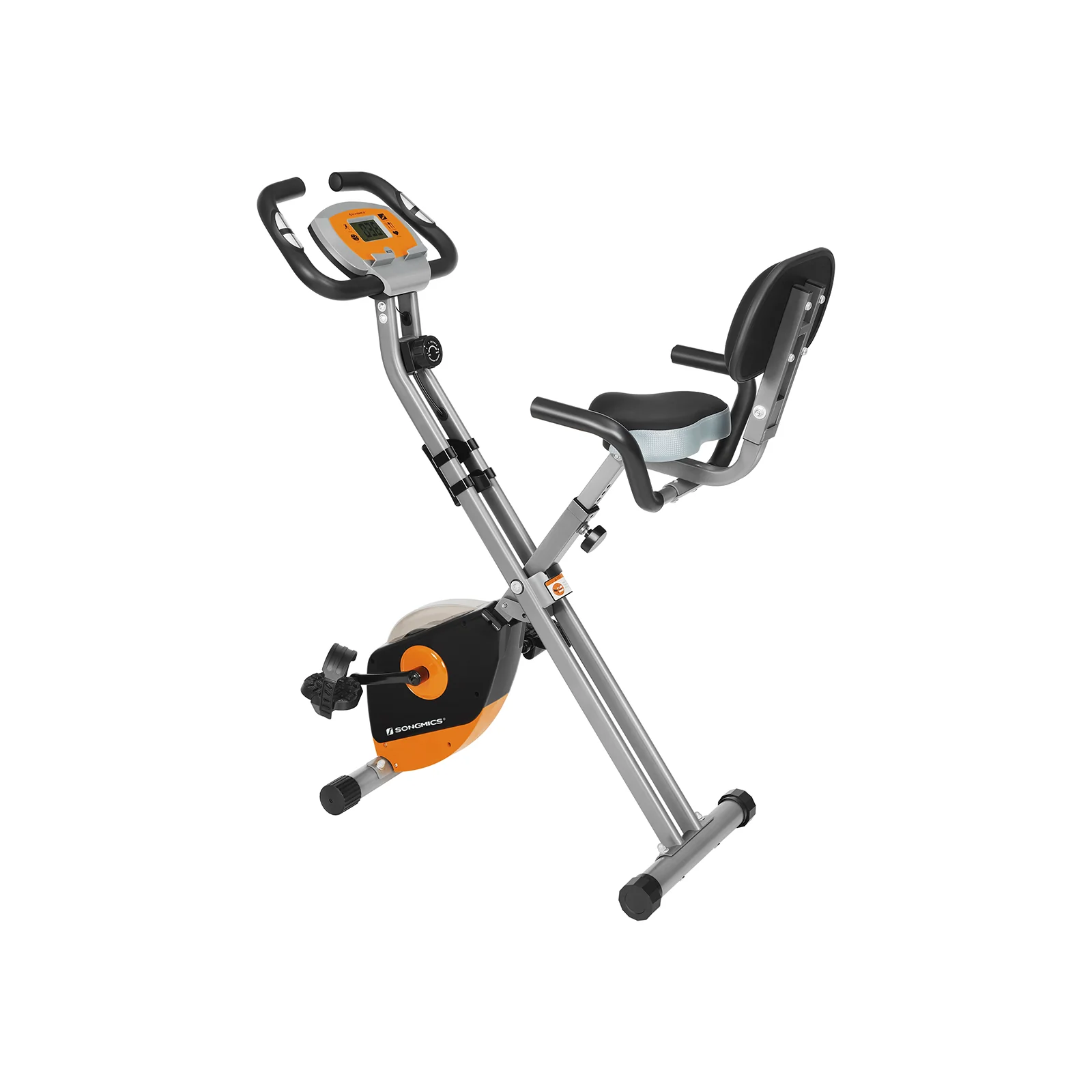SONGMICS Foldable Stationary Bike Orange and Grey