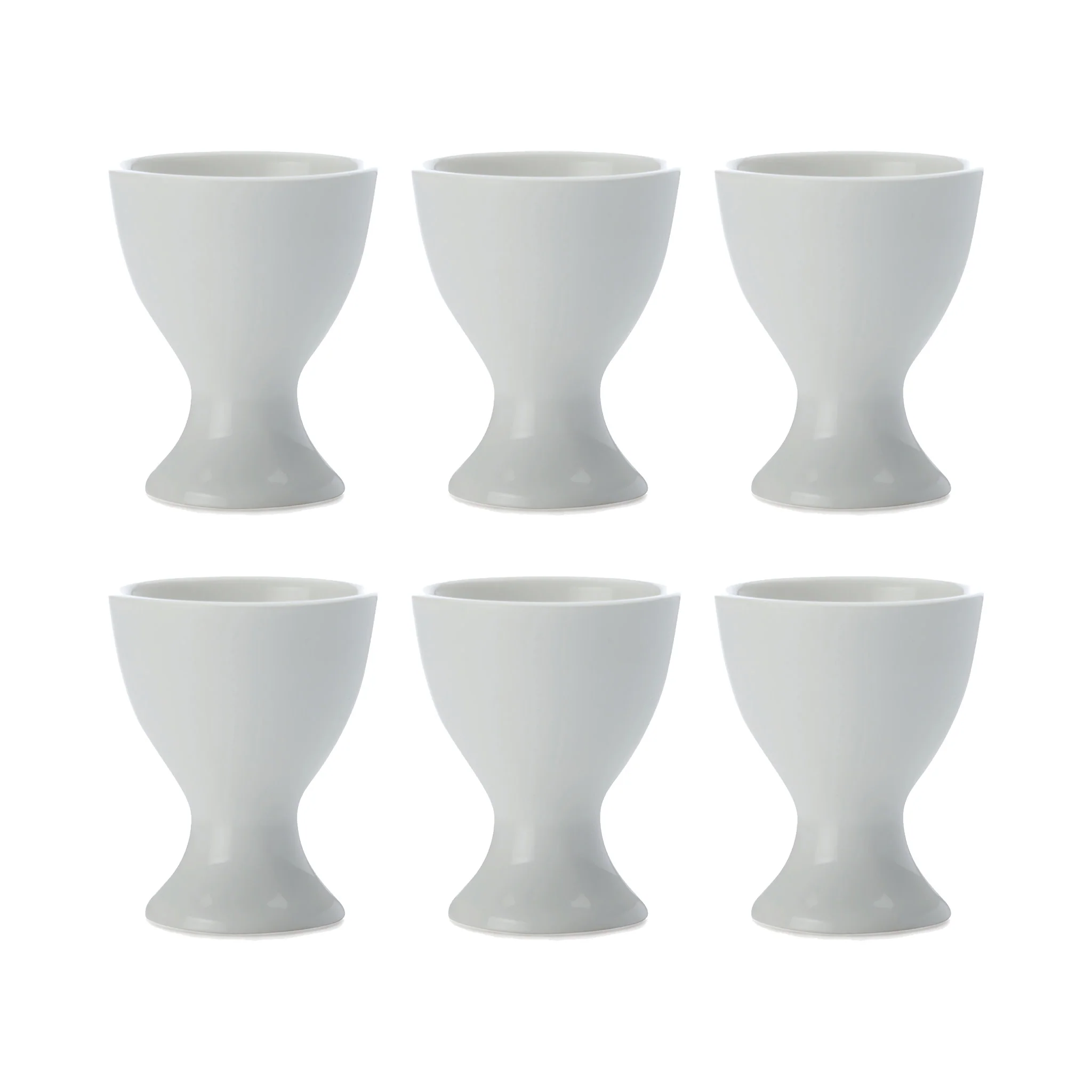 Set of 6 White Basics Egg Cups