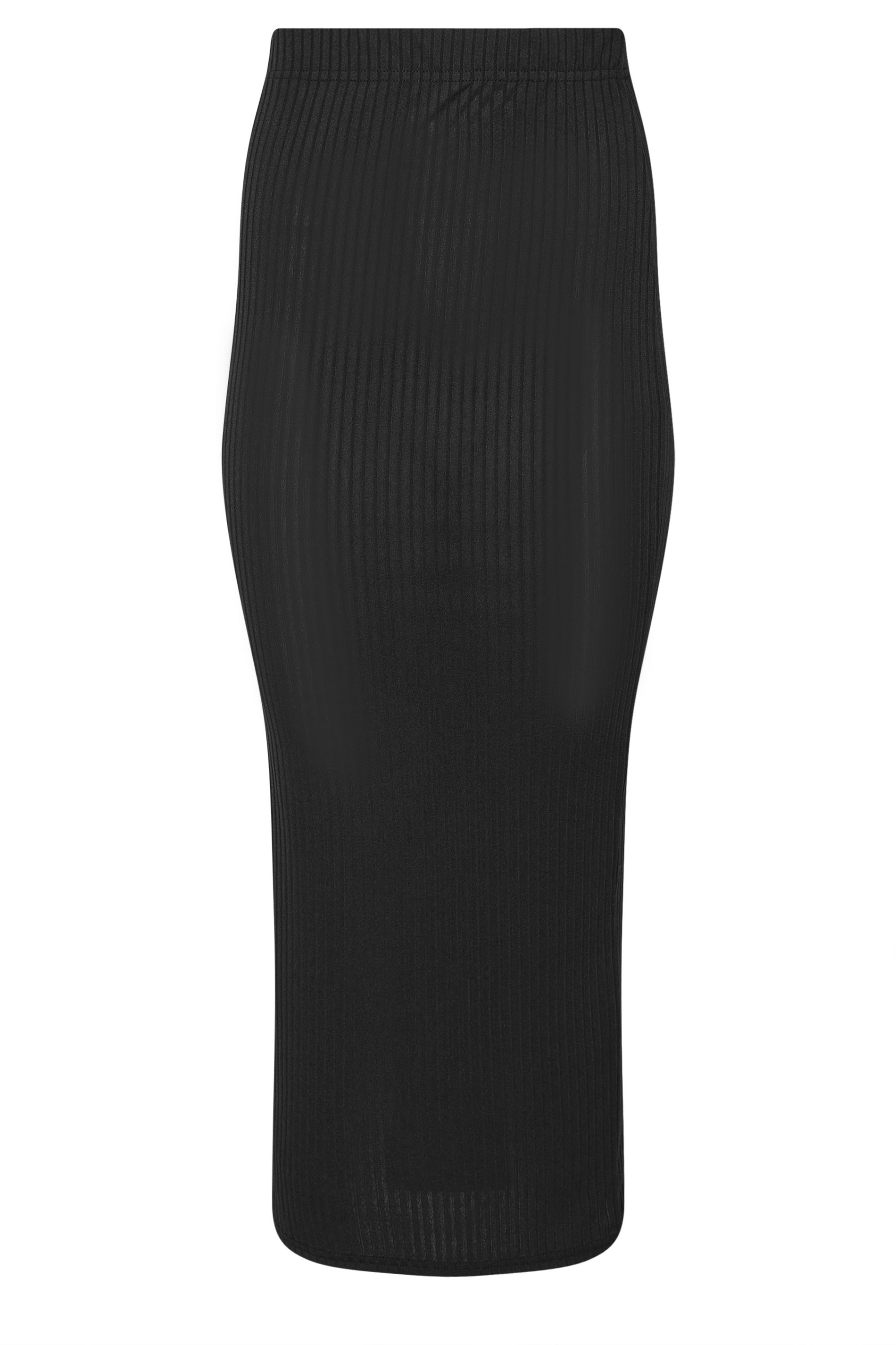 PixieGirl Black Ribbed Maxi Tube Skirt 14 | Petite Women's Maxi Skirts