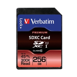 Verbatim 256GB Premium U1 SDXC Memory Card, Class 10