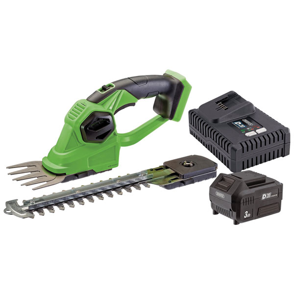 Draper 94594 D20 20V 2-in-1 Grass and Hedge Trimmer with Battery and Fast Charger