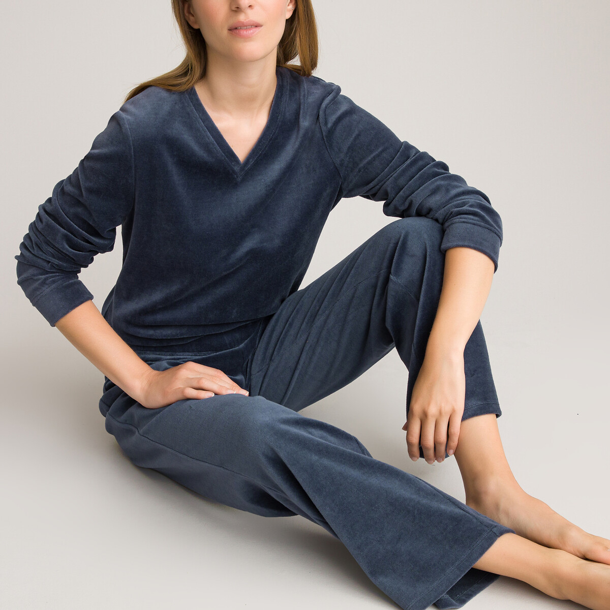 La Redoute Collections Cotton Mix Velour Pyjamas By La Redoute
