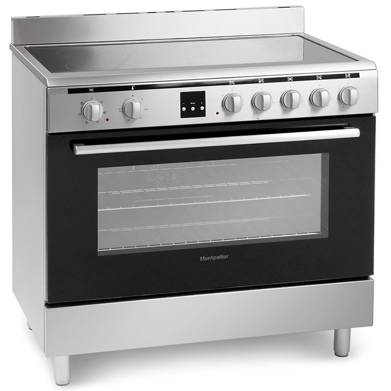 Montpellier MR90CEMX 90cm Electric Range Cooker with Ceramic Hob - Stainless Steel