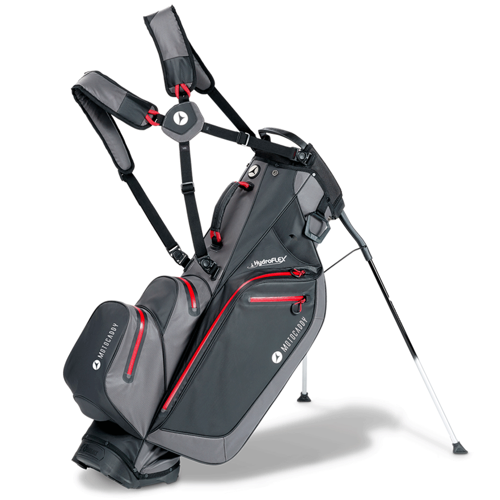 Motocaddy 2024 Hydroflex Golf Stand Cart Bag - Charcoal / Red