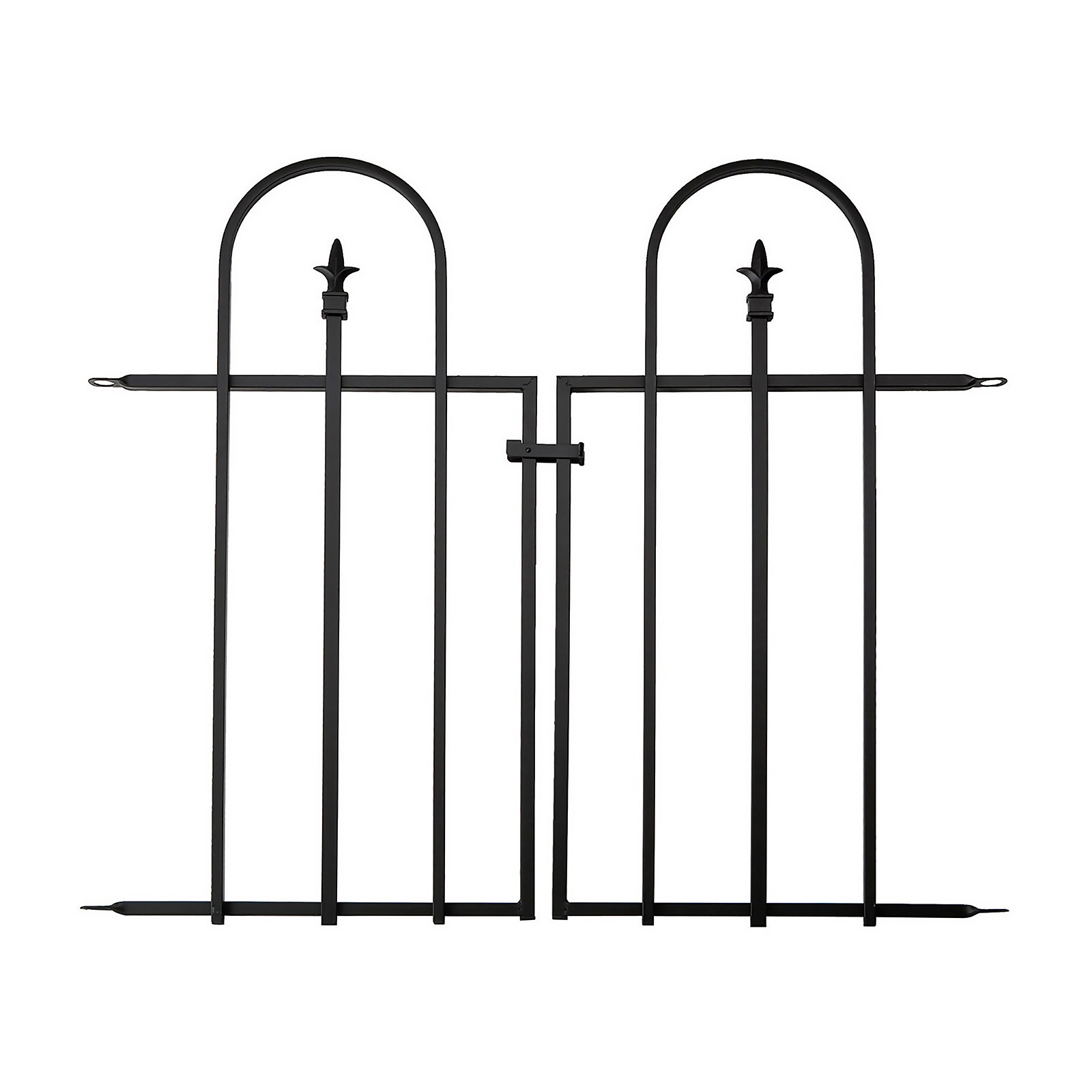Panacea Gate for Triple Arch Finial Fence in Black
