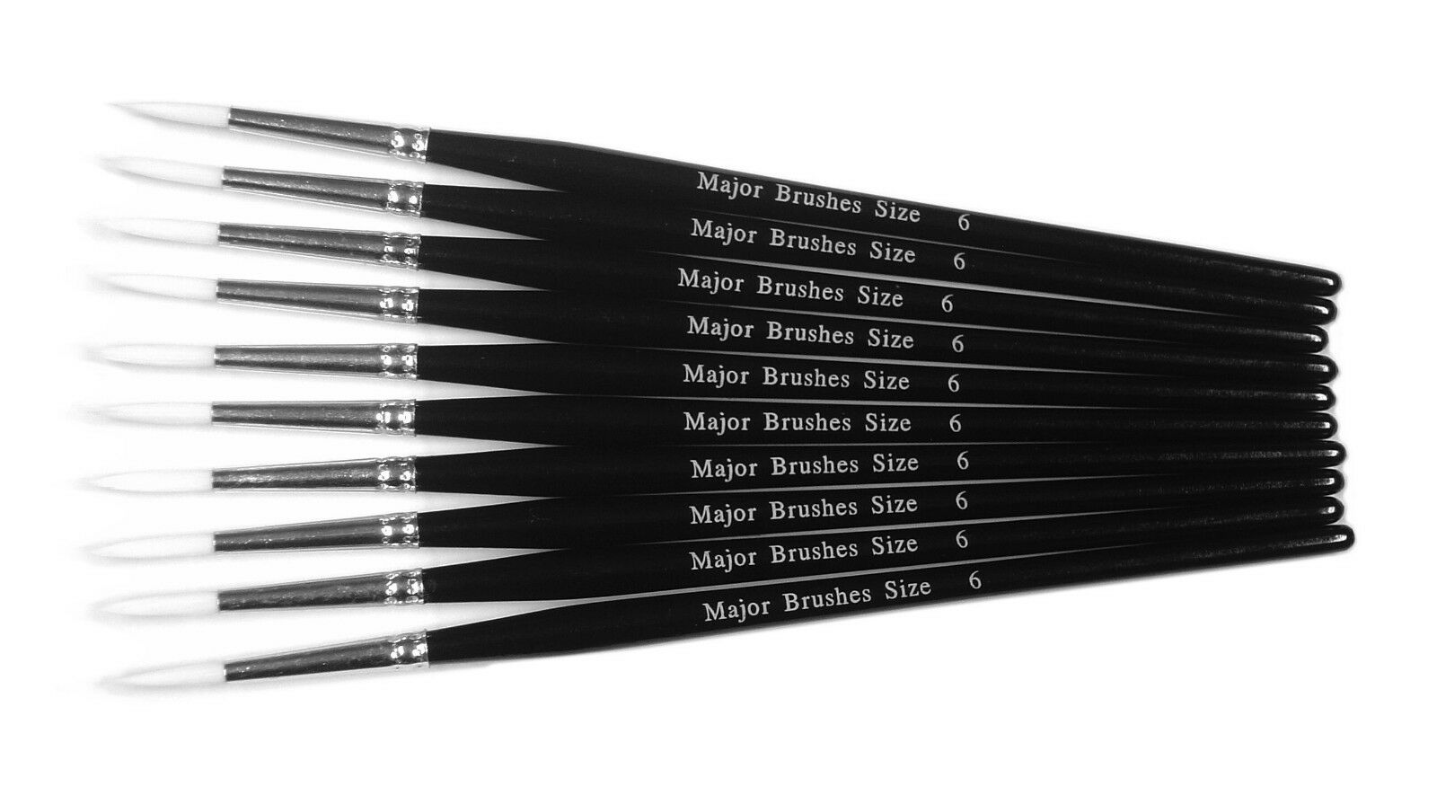 Major Brushes White Synthetic Sable Brush Size 6 Pack 10 | Arts & Crafts > Art Materials > Artist Paint Brushes