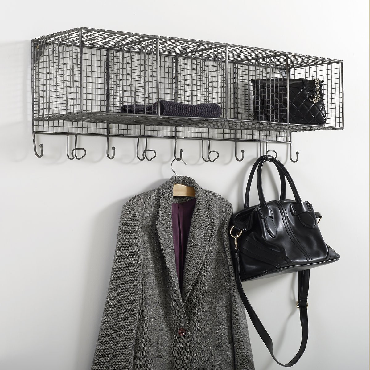La Redoute Collection Areglo Wall Storage Coat Rack with 9 Hooks by La Redoute