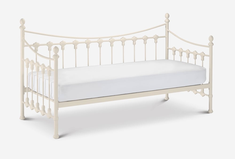 Happy Beds Versailles - Single - Guest Day Bed - White - Metal - 3ft