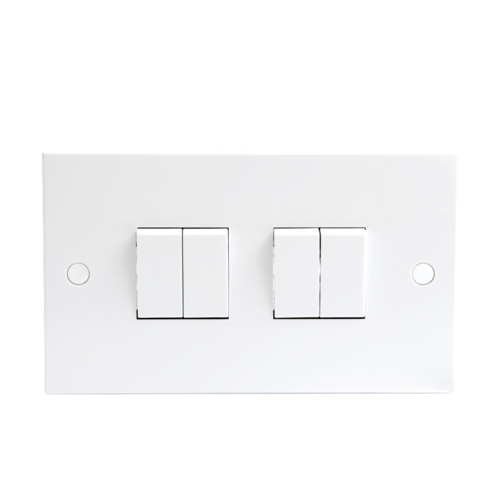 Knightsbridge 10A White 4G 2 Way 230V Electric Wall Plate Switch